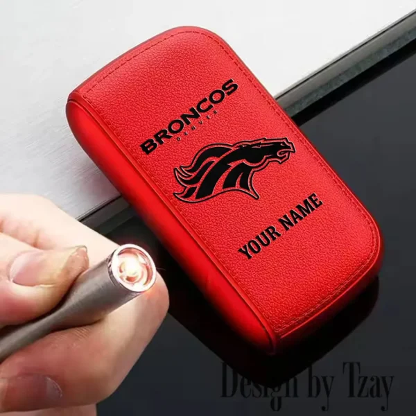 Denver Broncos Portable 2-in-1 Multi-function  Leather Cigarette Lighter Cigarette Case SPTLCCLC010 - Image 6