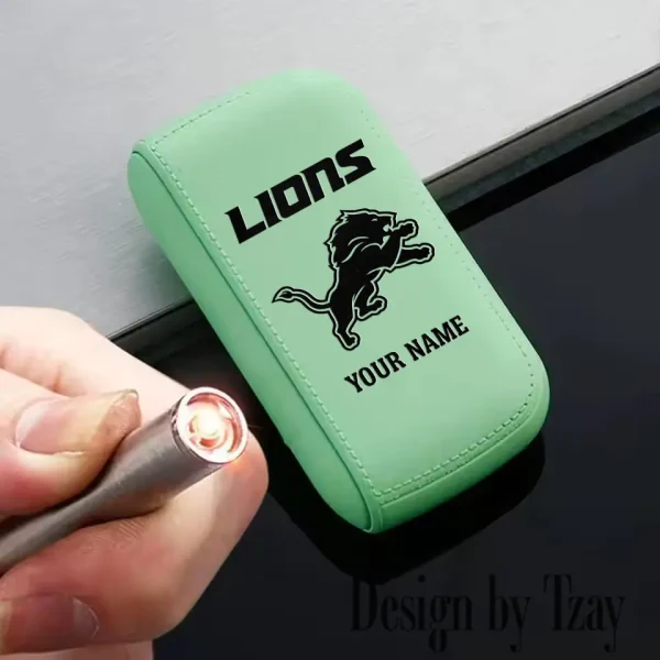 Detroit Lions Portable 2-in-1 Multi-function  Leather Cigarette Lighter Cigarette Case SPTLCCLC011 - Image 3