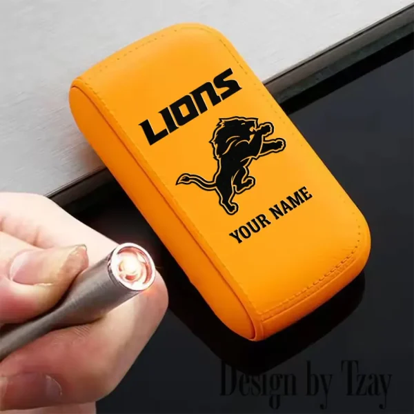 Detroit Lions Portable 2-in-1 Multi-function  Leather Cigarette Lighter Cigarette Case SPTLCCLC011 - Image 5