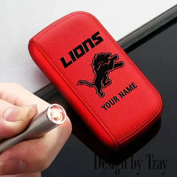 Detroit Lions Portable 2-in-1 Multi-function  Leather Cigarette Lighter Cigarette Case SPTLCCLC011 - Image 6