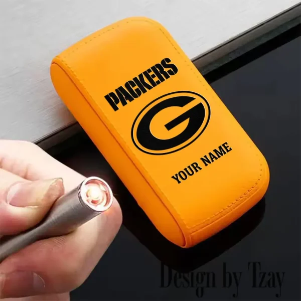 Green Bay Packers Portable 2-in-1 Multi-function  Leather Cigarette Lighter Cigarette Case SPTLCCLC012 - Image 6