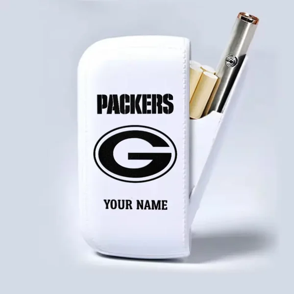 Green Bay Packers Portable 2-in-1 Multi-function  Leather Cigarette Lighter Cigarette Case SPTLCCLC012