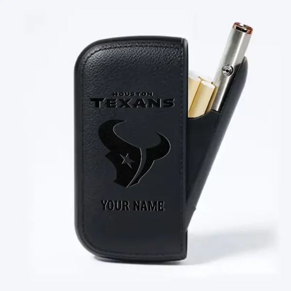 Houston Texans Portable 2-in-1 Multi-function  Leather Cigarette Lighter Cigarette Case SPTLCCLC013 - Image 2