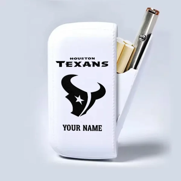 Houston Texans Portable 2-in-1 Multi-function  Leather Cigarette Lighter Cigarette Case SPTLCCLC013