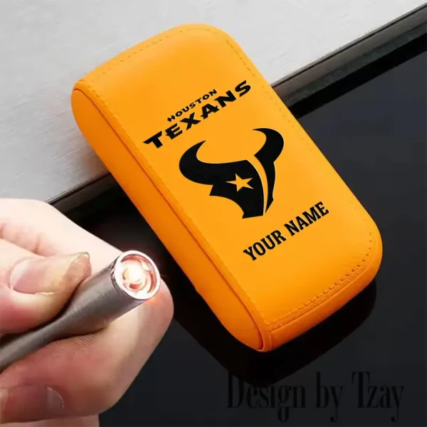 Houston Texans Portable 2-in-1 Multi-function  Leather Cigarette Lighter Cigarette Case SPTLCCLC013 - Image 4