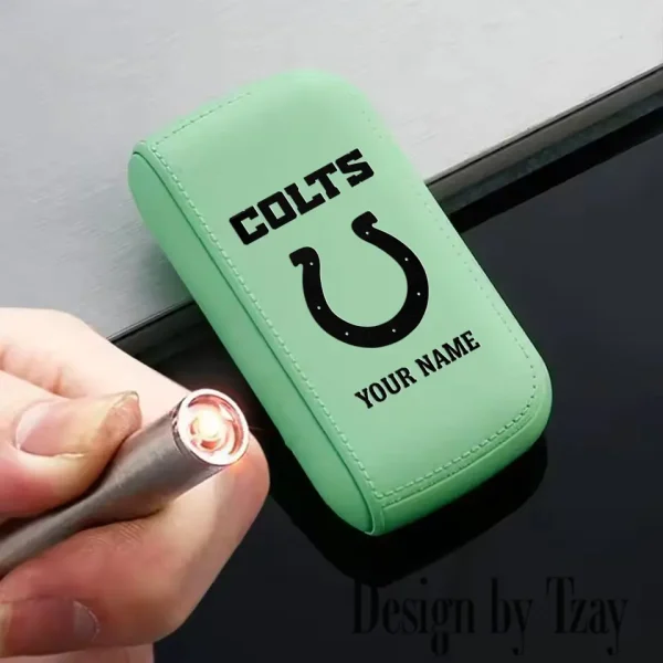Indianapolis Colts Portable 2-in-1 Multi-function  Leather Cigarette Lighter Cigarette Case SPTLCCLC014 - Image 6