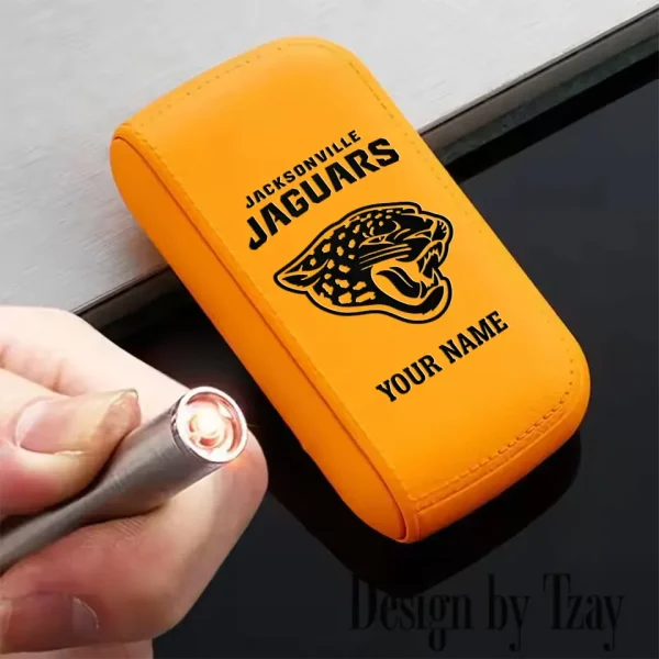 Jacksonville Jaguars Portable 2-in-1 Multi-function  Leather Cigarette Lighter Cigarette Case SPTLCCLC015 - Image 5