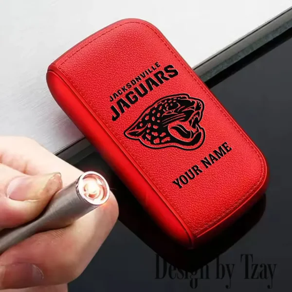 Jacksonville Jaguars Portable 2-in-1 Multi-function  Leather Cigarette Lighter Cigarette Case SPTLCCLC015 - Image 6
