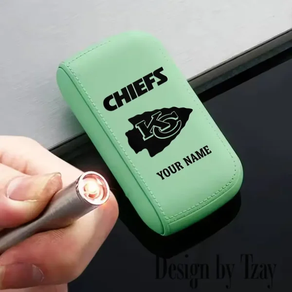 Kansas City Chiefs Portable 2-in-1 Multi-function  Leather Cigarette Lighter Cigarette Case SPTLCCLC016 - Image 3