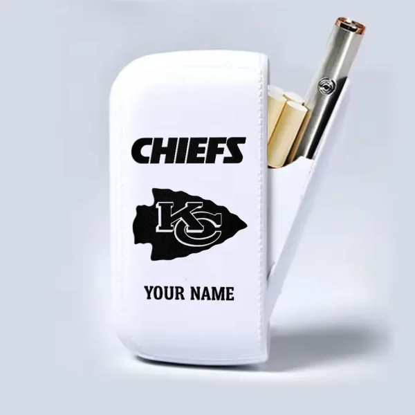Kansas City Chiefs Portable 2-in-1 Multi-function  Leather Cigarette Lighter Cigarette Case SPTLCCLC016