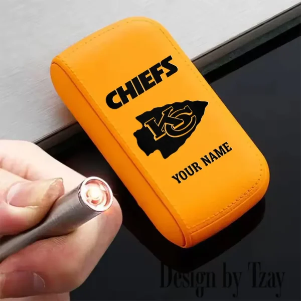 Kansas City Chiefs Portable 2-in-1 Multi-function  Leather Cigarette Lighter Cigarette Case SPTLCCLC016 - Image 5