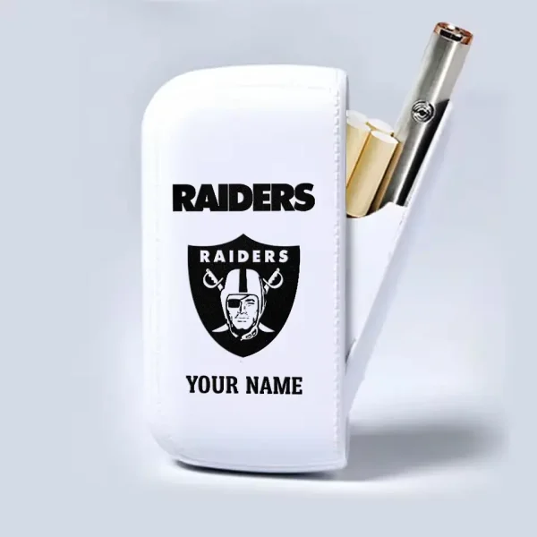 Las Vegas Raiders Portable 2-in-1 Multi-function  Leather Cigarette Lighter Cigarette Case SPTLCCLC017