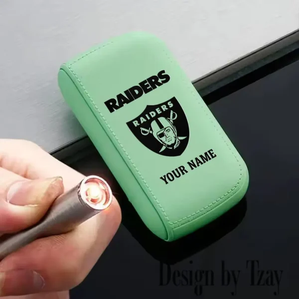 Las Vegas Raiders Portable 2-in-1 Multi-function  Leather Cigarette Lighter Cigarette Case SPTLCCLC017 - Image 6