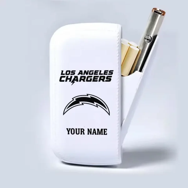 Los Angeles Chargers Portable 2-in-1 Multi-function  Leather Cigarette Lighter Cigarette Case SPTLCCLC018