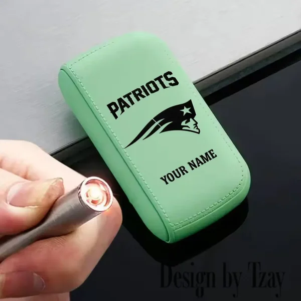 New England Patriots Portable 2-in-1 Multi-function  Leather Cigarette Lighter Cigarette Case SPTLCCLC022 - Image 4