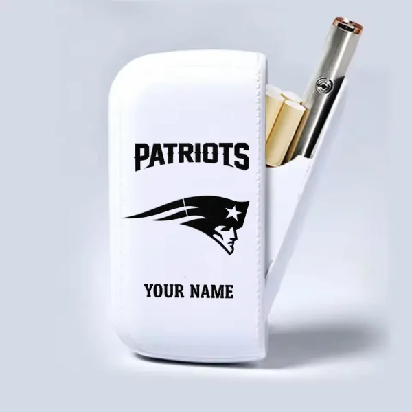 New England Patriots Portable 2-in-1 Multi-function  Leather Cigarette Lighter Cigarette Case SPTLCCLC022