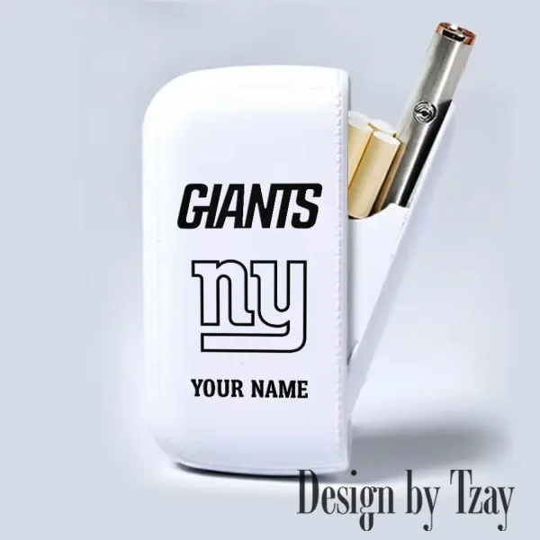 New York Giants Portable 2-in-1 Multi-function  Leather Cigarette Lighter Cigarette Case SPTLCCLC024