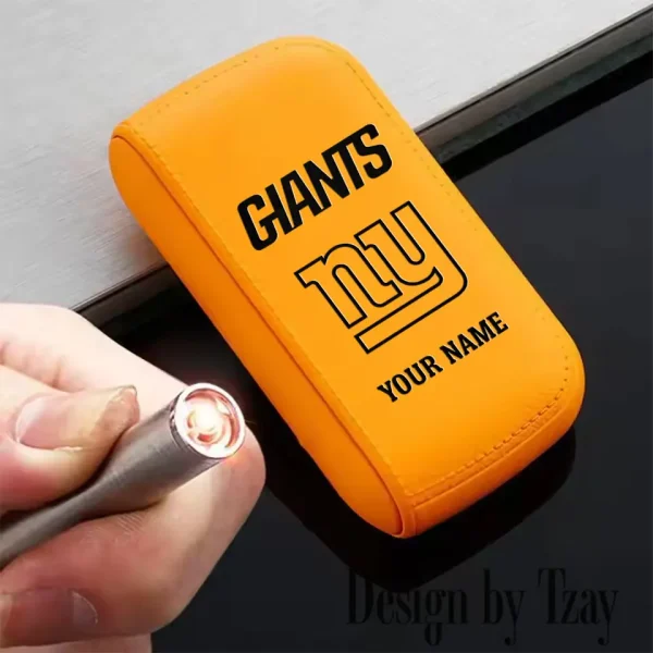 New York Giants Portable 2-in-1 Multi-function  Leather Cigarette Lighter Cigarette Case SPTLCCLC024 - Image 5