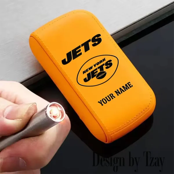 New York Jets Portable 2-in-1 Multi-function  Leather Cigarette Lighter Cigarette Case SPTLCCLC025 - Image 6