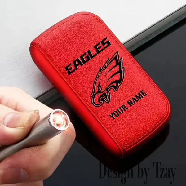 Philadelphia Eagles Portable 2-in-1 Multi-function  Leather Cigarette Lighter Cigarette Case SPTLCCLC026 - Image 5