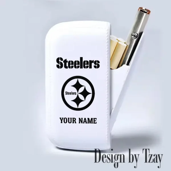 Pittsburgh Steelers Portable 2-in-1 Multi-function  Leather Cigarette Lighter Cigarette Case SPTLCCLC027