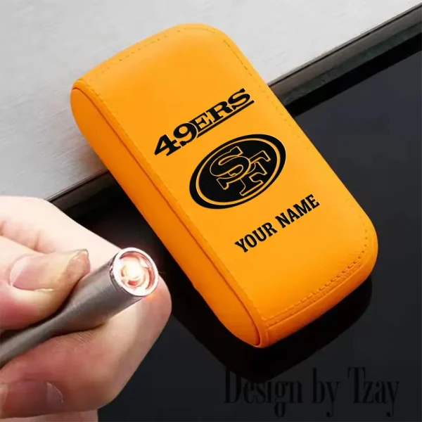 San Francisco 49ers Portable 2-in-1 Multi-function  Leather Cigarette Lighter Cigarette Case SPTLCCLC028 - Image 2