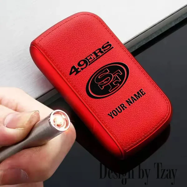 San Francisco 49ers Portable 2-in-1 Multi-function  Leather Cigarette Lighter Cigarette Case SPTLCCLC028 - Image 3
