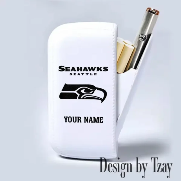 Seattle Seahawks Portable 2-in-1 Multi-function  Leather Cigarette Lighter Cigarette Case SPTLCCLC029