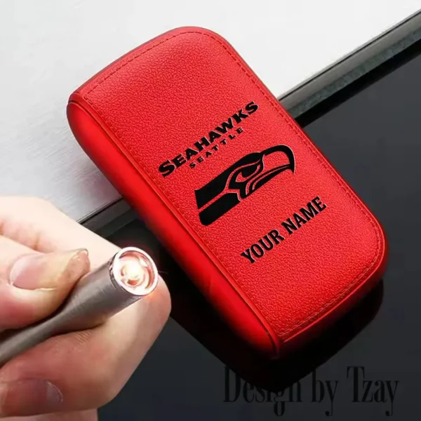 Seattle Seahawks Portable 2-in-1 Multi-function  Leather Cigarette Lighter Cigarette Case SPTLCCLC029 - Image 4
