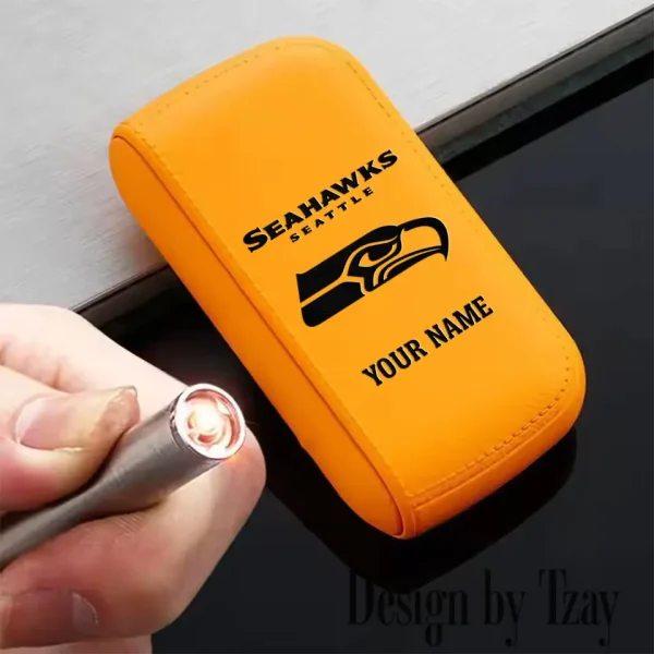 Seattle Seahawks Portable 2-in-1 Multi-function  Leather Cigarette Lighter Cigarette Case SPTLCCLC029 - Image 5