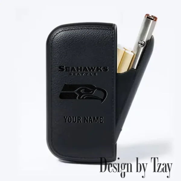 Seattle Seahawks Portable 2-in-1 Multi-function  Leather Cigarette Lighter Cigarette Case SPTLCCLC029 - Image 6