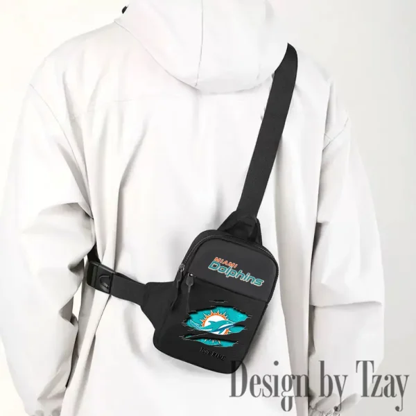 Miami Dolphins Men Multi-Function Sports Chest Bag Men SPTFCB020 - Image 3