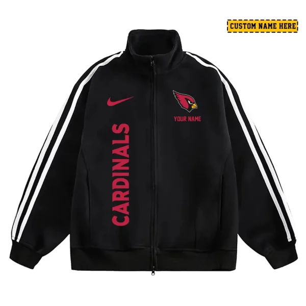 Arizona Cardinals Men's Jackets Trend Striped Stand-up Collar Baseball SPTJTSDUCB033