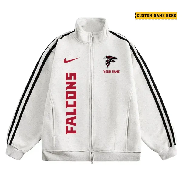 Atlanta Falcons Men's Jackets Trend Striped Stand-up Collar Baseball SPTJTSDUCB034