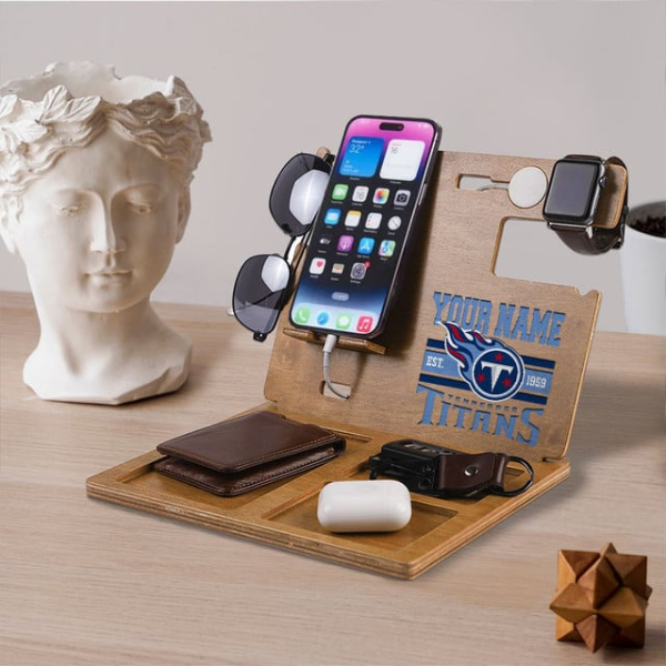 Tennessee Titans Wooden Docking Station Gift For Fan SPTWOODENDS009 - Image 3