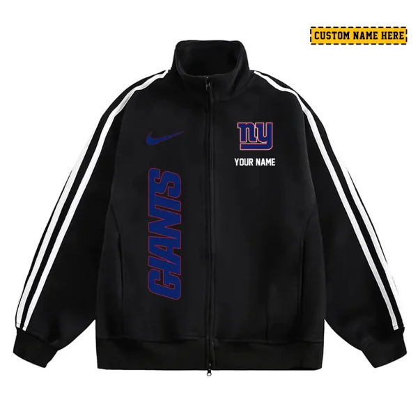 New York Giants Men's Jackets Trend Striped Stand-up Collar Baseball SPTJTSDUCB056