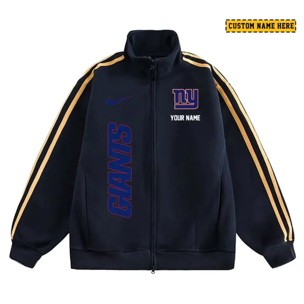 New York Giants Men's Jackets Trend Striped Stand-up Collar Baseball SPTJTSDUCB056 - Image 2