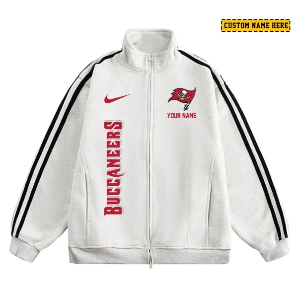 Tampa Bay Buccaneers Men's Jackets Trend Striped Stand-up Collar Baseball SPTJTSDUCB062