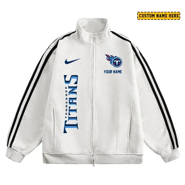 Tennessee Titans Men's Jackets Trend Striped Stand-up Collar Baseball SPTJTSDUCB063 - Image 3