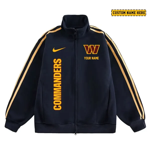 Washington Commanders Men's Jackets Trend Striped Stand-up Collar Baseball SPTJTSDUCB064