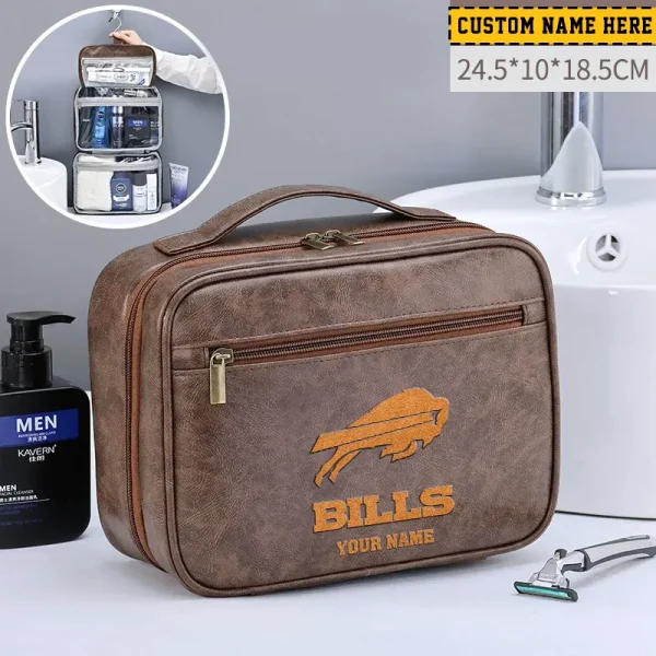 Buffalo Bills Leather Wash Bag Travel Business Trips 2025 SPTMLWBTBT004 - Image 5