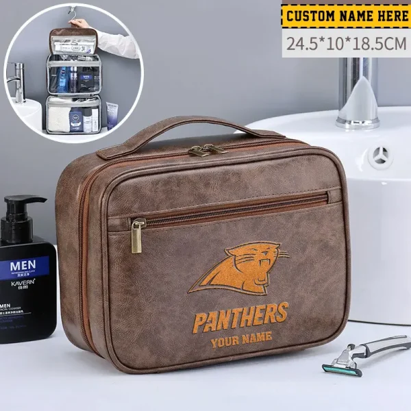 Carolina Panthers Leather Wash Bag Travel Business Trips 2025 SPTMLWBTBT005 - Image 2