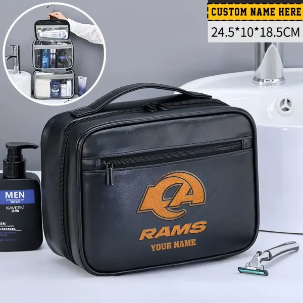 Los Angeles Rams Leather Wash Bag Travel Business Trips 2025 SPTMLWBTBT019 - Image 2