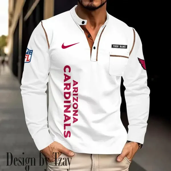 Arizona Cardinals Men's Long Sleeve Stand Casual Shirt Trending 2025 SPTLSCS001