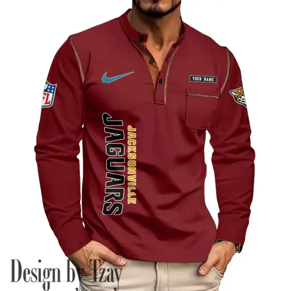Jacksonville Jaguars Men's Long Sleeve Stand Casual Shirt Trending 2025 SPTLSCS015