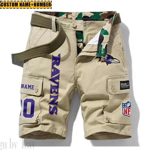 Baltimore Ravens New Summer Men Cargo Shorts Fashion 2025  SPTNSM003 - Image 3