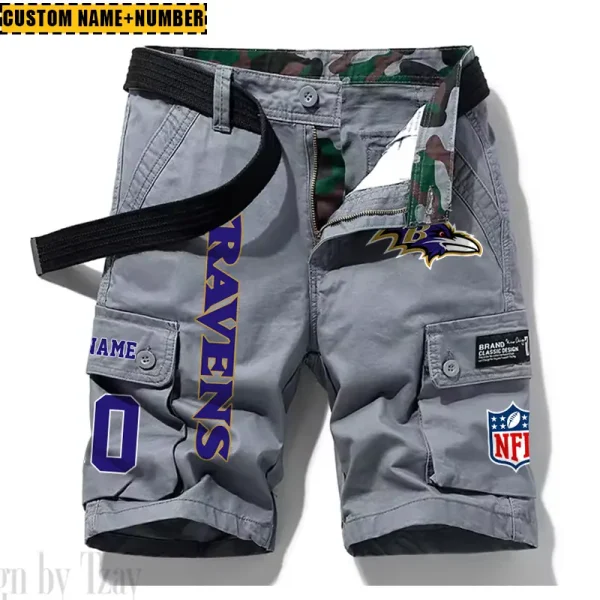 Baltimore Ravens New Summer Men Cargo Shorts Fashion 2025  SPTNSM003 - Image 4
