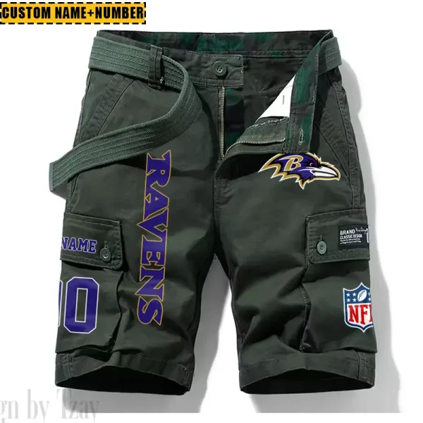 Baltimore Ravens New Summer Men Cargo Shorts Fashion 2025  SPTNSM003 - Image 5
