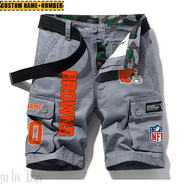 Cleveland Browns New Summer Men Cargo Shorts Fashion 2025  SPTNSM008 - Image 2