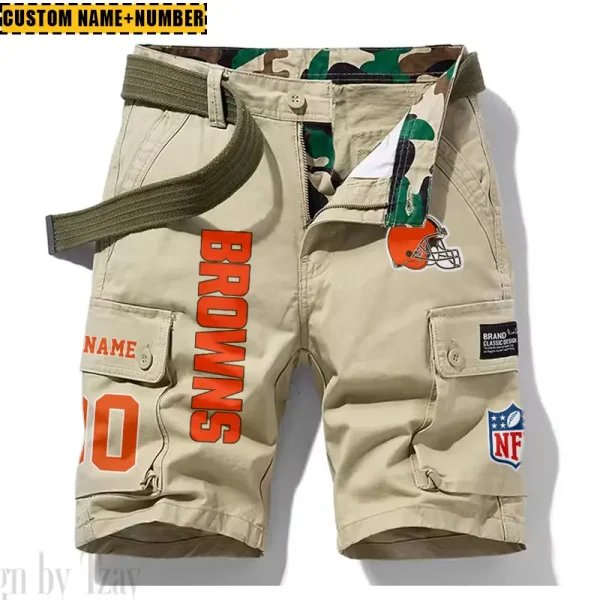 Cleveland Browns New Summer Men Cargo Shorts Fashion 2025  SPTNSM008 - Image 3